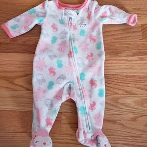 Newborn Girls Fleece Pajamas